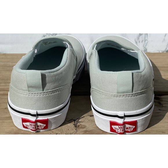 Vans Womens Size 5.5 US Classic Slip-On Sneakers In Light Green - Picture 4 of 8